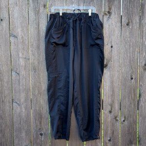Lane Bryant black Satin Cargo Joggers